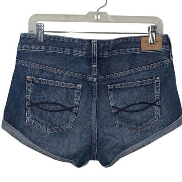 Abercrombie & Fitch Womens Denim Cuffed Shorts Size 4 W27 - Picture 6 of 9